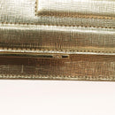 FENDI Chain Wallet Leather Gold Auth 132749-18