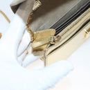 FENDI Chain Wallet Leather Gold Auth 132749-22