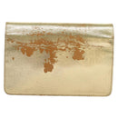 FENDI Chain Wallet Leather Gold Auth 132749-2