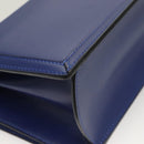 LOEWE Shoulder Bag Leather Blue Gold Auth 132752V-15