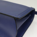 LOEWE Shoulder Bag Leather Blue Gold Auth 132752V-16