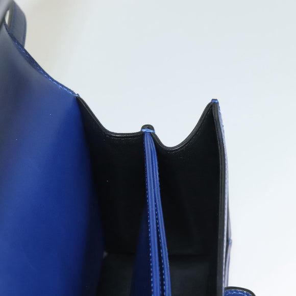 LOEWE Shoulder Bag Leather Blue Gold Auth 132752V