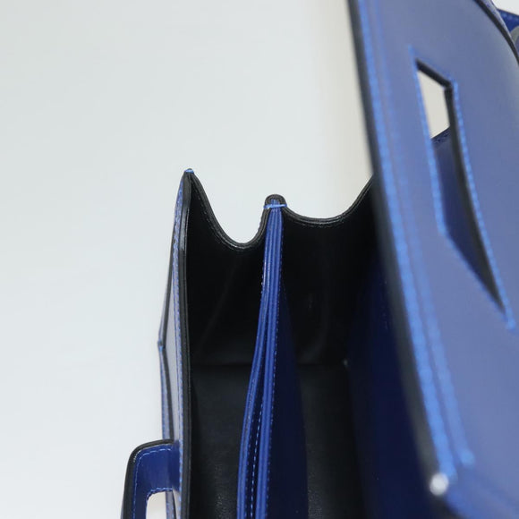 LOEWE Shoulder Bag Leather Blue Gold Auth 132752V