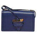 LOEWE Shoulder Bag Leather Blue Gold Auth 132752V-13