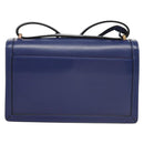 LOEWE Shoulder Bag Leather Blue Gold Auth 132752V-2