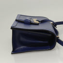 LOEWE Shoulder Bag Leather Blue Gold Auth 132752V-3