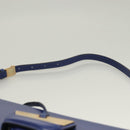 LOEWE Shoulder Bag Leather Blue Gold Auth 132752V-8