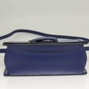 LOEWE Shoulder Bag Leather Blue Gold Auth 132752V-5