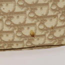 Christian Dior Trotter Canvas Romantic Chain Bag PVC Beige Silver Auth 132755-10