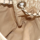 Christian Dior Trotter Canvas Romantic Chain Bag PVC Beige Silver Auth 132755-18