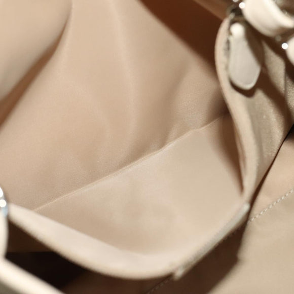 Christian Dior Trotter Canvas Romantic Chain Bag PVC Beige Silver Auth 132755