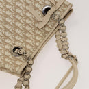 Christian Dior Trotter Canvas Romantic Chain Bag PVC Beige Silver Auth 132755-6
