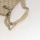 Christian Dior Trotter Canvas Romantic Chain Bag PVC Beige Silver Auth 132755-7