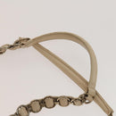 Christian Dior Trotter Canvas Romantic Chain Bag PVC Beige Silver Auth 132755-8