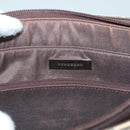 BURBERRY Nova Check Tote Bag Canvas Leather Beige Red Silver Auth 132757-11