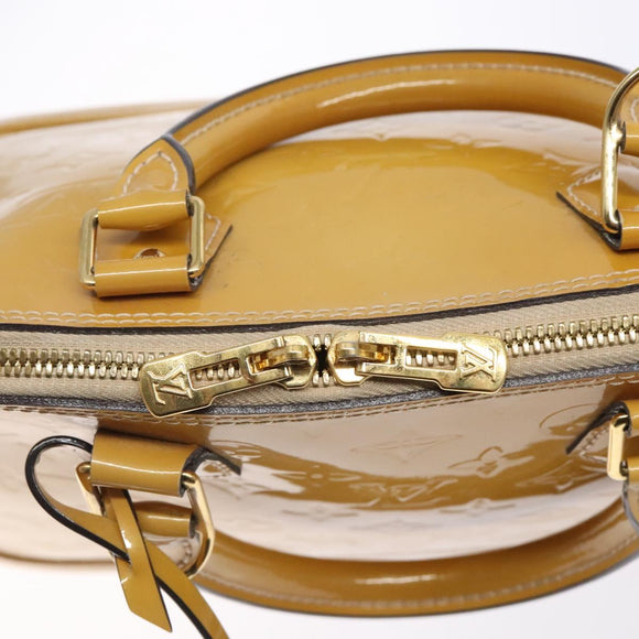 LOUIS VUITTON Monogram Vernis Alma PM Hand Bag Citrin M90101 LV Auth 132762