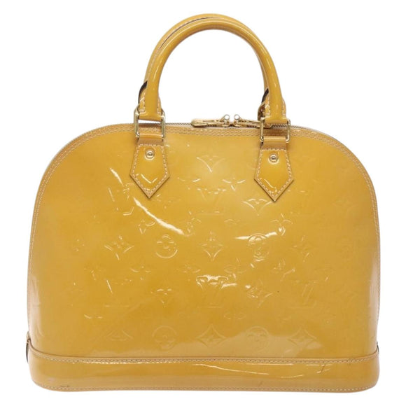 LOUIS VUITTON Monogram Vernis Alma PM Hand Bag Citrin M90101 LV Auth 132762