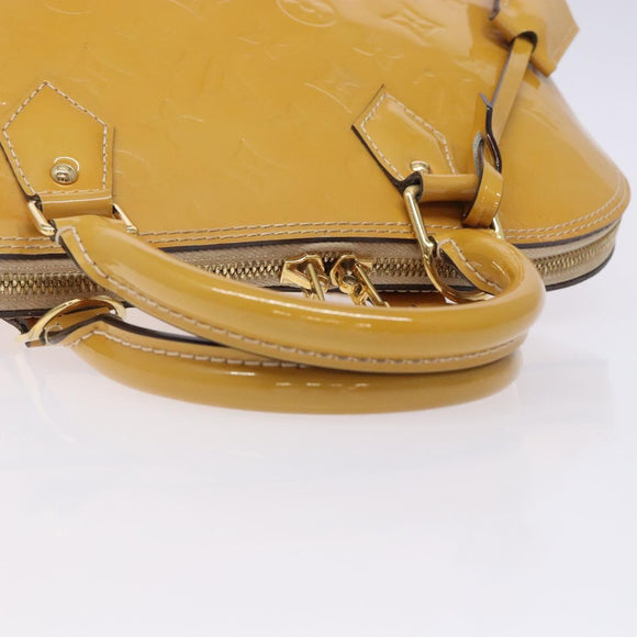 LOUIS VUITTON Monogram Vernis Alma PM Hand Bag Citrin M90101 LV Auth 132762