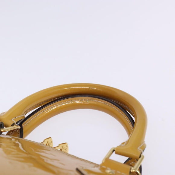 LOUIS VUITTON Monogram Vernis Alma PM Hand Bag Citrin M90101 LV Auth 132762
