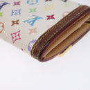 LOUIS VUITTON Multicolor Porte Monnaie Pla Purse White M92657 Auth 132771-15