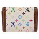 LOUIS VUITTON Multicolor Porte Monnaie Pla Purse White M92657 Auth 132771-2