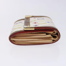 LOUIS VUITTON Multicolor Porte Monnaie Pla Purse White M92657 Auth 132771-3