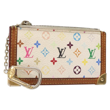 LOUIS VUITTON Multicolor Pochette Cles Coin Purse White M92655 LV Auth 132772