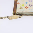 LOUIS VUITTON Multicolor Pochette Cles Coin Purse White M92655 LV Auth 132772-9