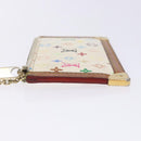 LOUIS VUITTON Multicolor Pochette Cles Coin Purse White M92655 LV Auth 132772-4