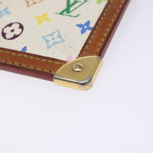 LOUIS VUITTON Multicolor Pochette Cles Coin Purse White M92655 LV Auth 132772