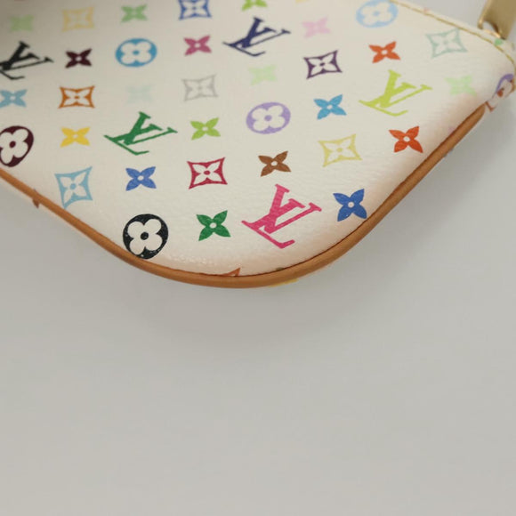 LOUIS VUITTON Multicolor Pochette Mira MM Pouch White M60096 LV Auth 132784