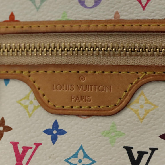 LOUIS VUITTON Multicolor Pochette Mira MM Pouch White M60096 LV Auth 132784