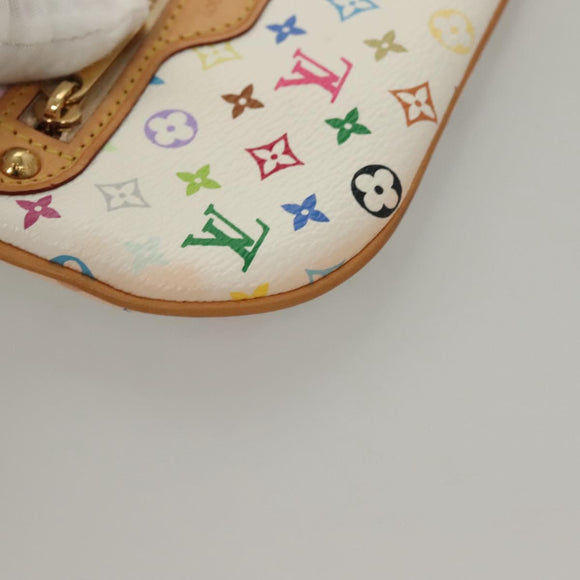 LOUIS VUITTON Multicolor Pochette Mira MM Pouch White M60096 LV Auth 132784
