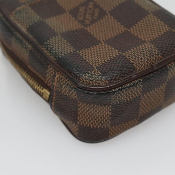 LOUIS VUITTON Damier Ebene Etui Okapi PM Pouch N61738 LV Auth 132788