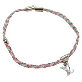 LOUIS VUITTON Brass Friend Ship Bracelet Leather Pink M6793E LV Auth 132791M