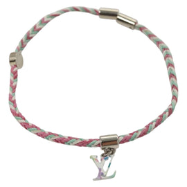 LOUIS VUITTON Brass Friend Ship Bracelet Leather Pink M6793E LV Auth 132791M - 0