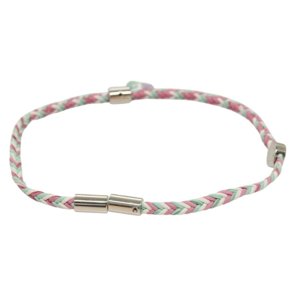 LOUIS VUITTON Brass Friend Ship Bracelet Leather Pink M6793E LV Auth 132791M