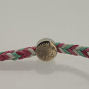 LOUIS VUITTON Brass Friend Ship Bracelet Leather Pink M6793E LV Auth 132791M-5