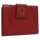 CELINE Compact Wallet Leather Red Gold Auth 132803-1