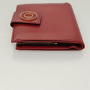 CELINE Compact Wallet Leather Red Gold Auth 132803-5