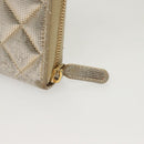 CHANEL Matelasse Long Wallet Leather Silver CC Auth 132807-12
