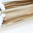 CHANEL Matelasse Long Wallet Leather Silver CC Auth 132807-17