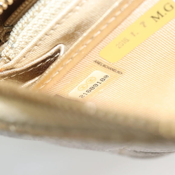 CHANEL Matelasse Long Wallet Leather Silver CC Auth 132807