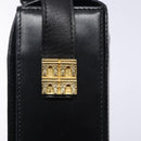 CELINE Arc de Triomphe Shoulder Bag Leather Black Red gold Auth 132815-10