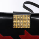 CELINE Arc de Triomphe Shoulder Bag Leather Black Red gold Auth 132815-17