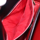 CELINE Arc de Triomphe Shoulder Bag Leather Black Red gold Auth 132815-21