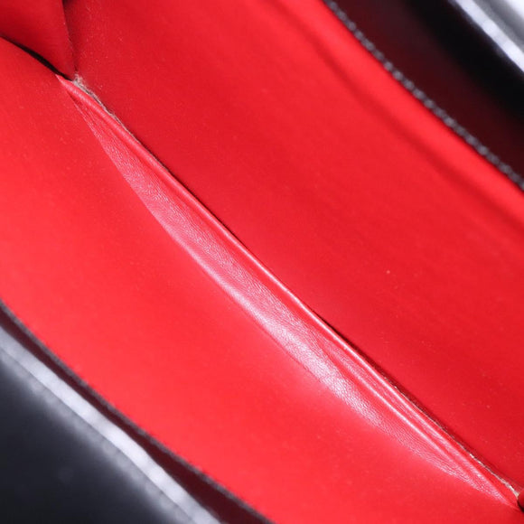 CELINE Arc de Triomphe Shoulder Bag Leather Black Red gold Auth 132815