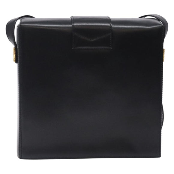 CELINE Arc de Triomphe Shoulder Bag Leather Black Red gold Auth 132815