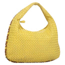 BOTTEGA VENETA INTRECCIATO Hobo Bag Leather Yellow Gold 115653 Auth 132816-1