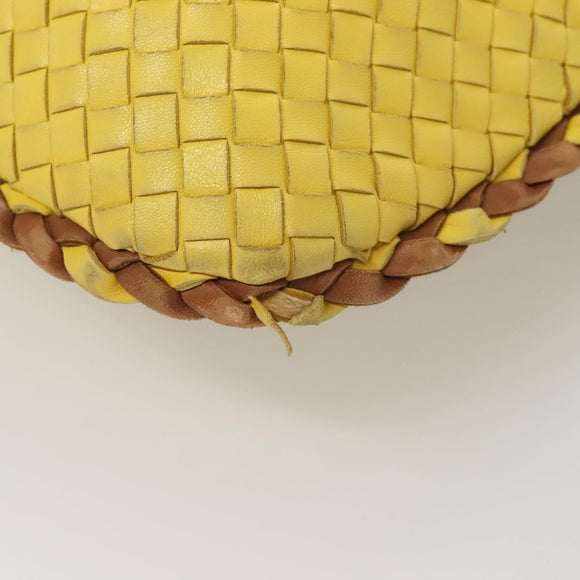 BOTTEGA VENETA INTRECCIATO Hobo Bag Leather Yellow Gold 115653 Auth 132816